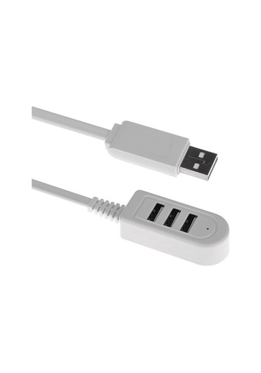 Sandwich Beyaz Usb 2.0 Hub 3 Portlu, 27cm Uzunluk, Hızlı Veri Transferi, Akım Koruma, Taşınabilir Abs Malzeme