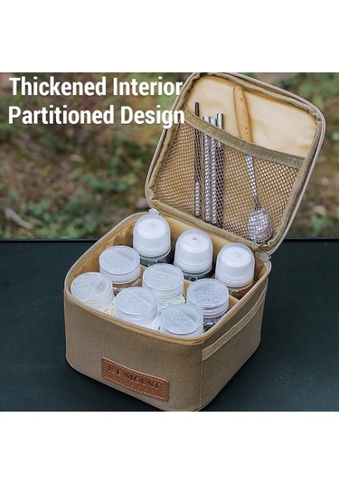 Hombey Açık Hava Çantası Baharat Çalkalayıcı Baharat Dağıtıcı Baharat Kapları Seyahat Baharat Seti Seyaha Koyu Kahverengi