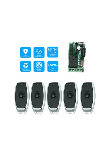 433 Mhz Dc 12 V Evrensel Rf Uzaktan Kumanda Anahtarı S1977-5