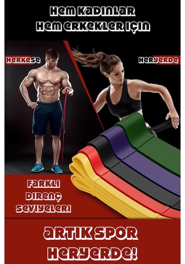 7li Mega Set 35+45 Kg + 5li Pilates Direnç Bandı Barfiks Lastiği Loop Band Mavi Ton Çok Renkli