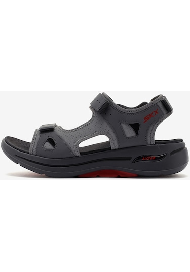 Skechers Go Walk Arch Fit Sandal - Mission İi Erkek Gri Sandalet 229064 Ccrd Gri