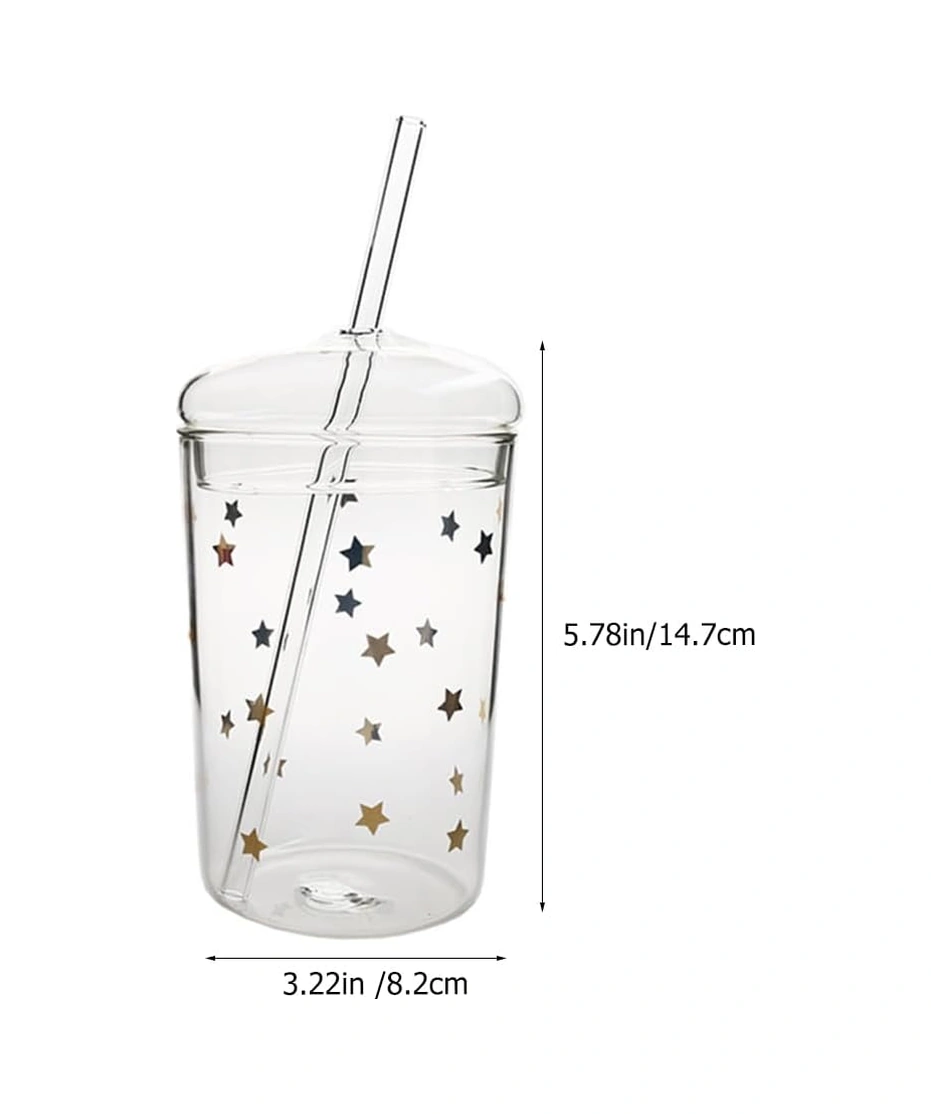 Kapaklı Ve Pipetli Mason Kavanozu - Boba Cam Bardak Estetik Bardaklar - Şeffaf Su Şişeleri Kapaklı Ve Pipetli Yeniden Kullanılabilir Kupa