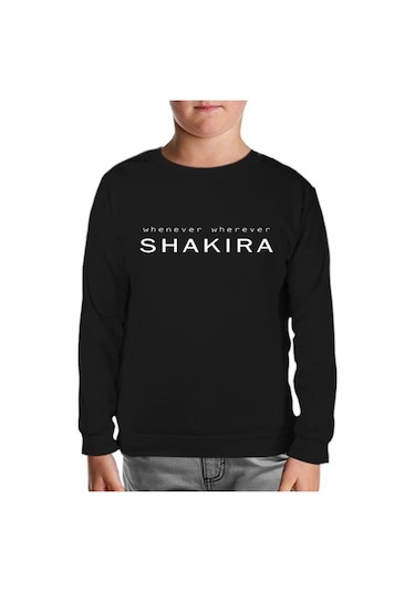 Shakira - Whenever Siyah Çocuk Sweatshirt Siyah