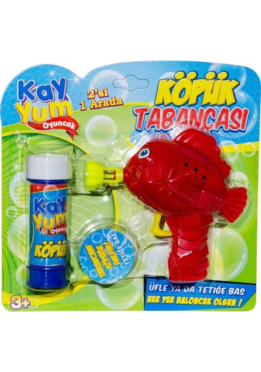 Balık Figürlü Köpük Tabancası - Baloncuk Tabancası - Köpüklü Silah - Baloncuk Oyunu Kırmızı