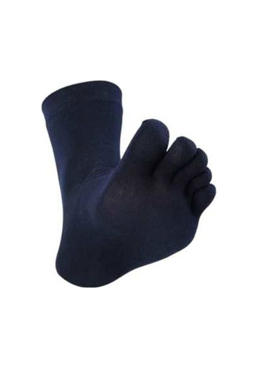 Tezzgelsin Erkek 6'lı Antibakteriyel Bambu Parmak Çorap 36-44 Numara Lacivert