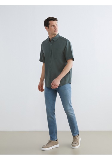 Lcwaıkıkı Classic Yeşil Regular Fit Poplin Erkek Gömlek