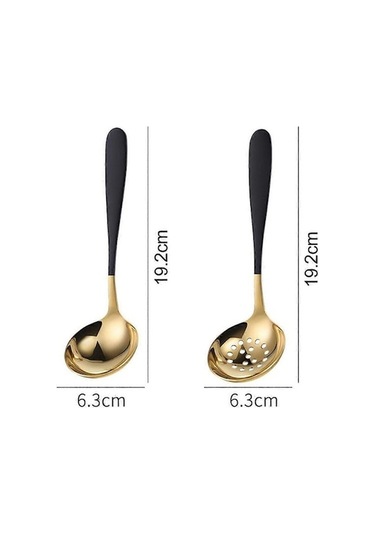 Fastbuy Altın Kaplama Paslanmaz Çelik Kaşık Seti, Büyük Ve Küçük Kaşık, Yemek Pişirmek İçin Metal Kaşık