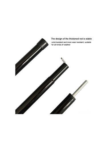Ximistore9 Siyah Teleskopik Çadır/gönüllü Çadır Direği, 16mm Çap, 1.5m 3 Bölüm , Dayanıklı Demir, Dış Mekan Rüzgarına Dayanıklı Çok Renkli