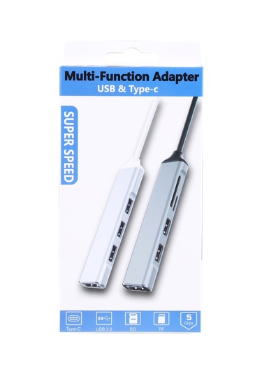 Sones 5'i 1 Arada Usb 3.0 - Sd / Tf Kart Yuvası + 3 Usb 3.0 Bağlantı Noktalı Çok İşlevli Yerleştirme İstasyonu Hub'ı Gümüş