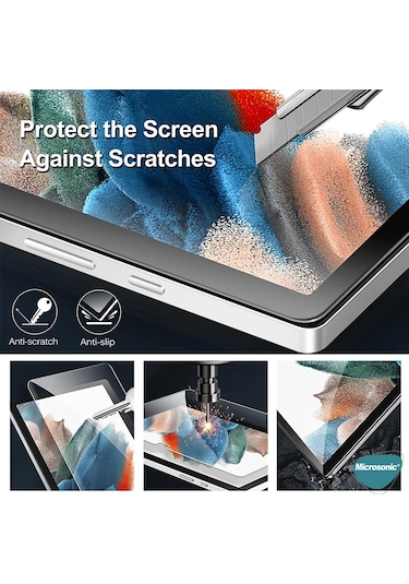 Microsonic Samsung Uyumlu Galaxy Tab S8 X700 Tempered Glass Cam Ekran Koruyucu