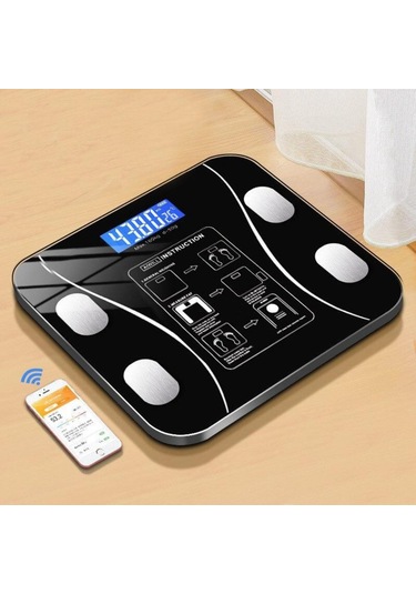 Techfit TF1075FİT Bluetooth Baskül Vücut Aanalizi Tartı Siyah