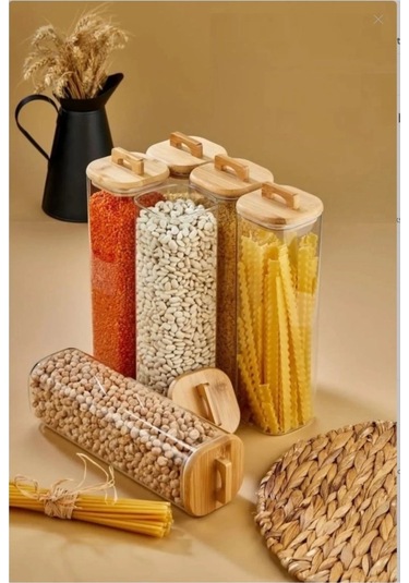 Cooker Borosilikat Kare Cam Kavanoz 3 Adet