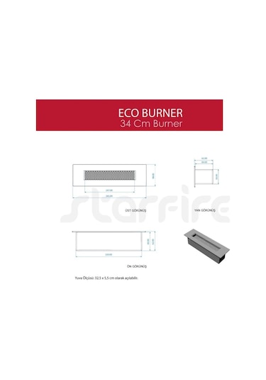 Copart 34 Cm Eco Burner Bacasız Şömine