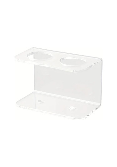 Lumaworld 2/3 Yuvalı Modern Duvar Askılı Diş Fırçası Tutucu - Transparan 2 Delikli, Delme Montaj Şeffaf