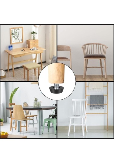 22 Adet Ayarlanabilir Mobilya Ayağı, M8 X 20 Mm Vidalı Dengeleme Ayağı, Zemin Koruyucu, Yuvarlak Taban, Sandalye Ayağı Vidaları Diğer