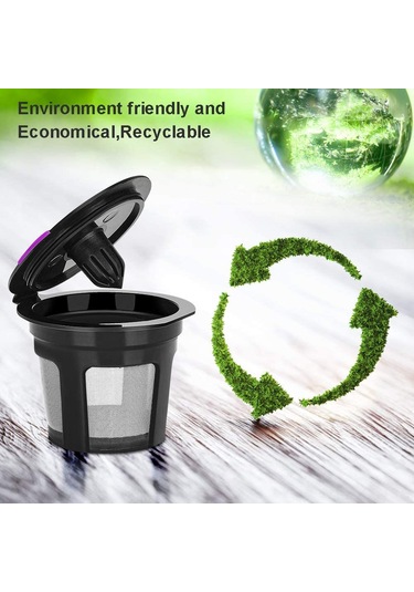 Kosona Kahve Kapsülleri İçin Yeniden Kullanılabilir Pp Filtre - Siyah, 51x46mm, 6 Adet Set - Modern Ve Sürdürülebilir Siyah