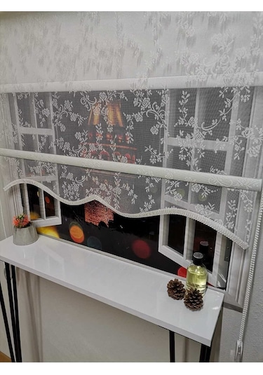 Çift Mekanizmalı Tül Ve Stor Perde - Model 6 Beyaz