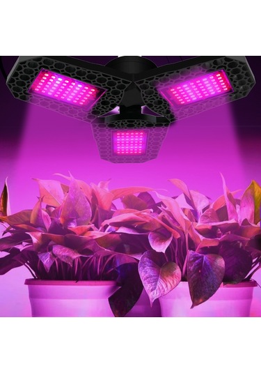 Xindoker Katlanabilir Kırmızı Ve Mavi Led Bitki Büyütme Lambası - 3 Yaprak Askılı 144 Led Diğer