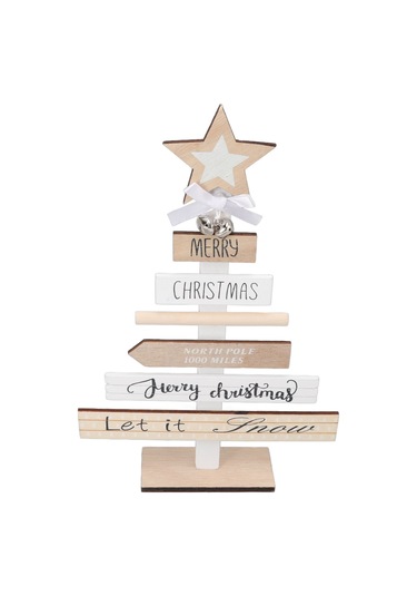 Kangvka Ahşap Noel Ağaç Figürü, Masaüstü Stüdyo Dekoru, Sabit Tabanlı, Noel Eve Süsleme Aleti, Beyaz Renk, Dıy Montajlı