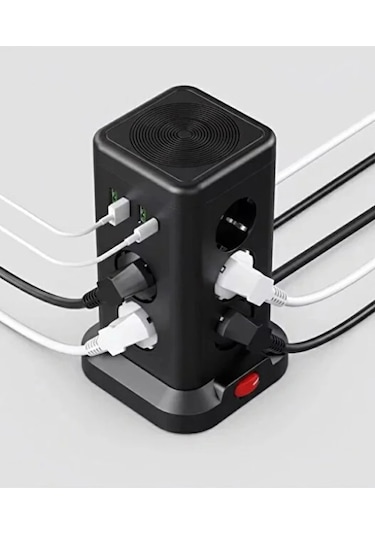 Wp711 Akım Korumalı Priz Kablosuz Şarj İstasyonu 11x Soket 3x Usb 1xtype-c Kablolu Grup Priz 1,5 m