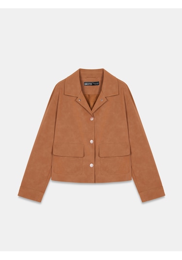 Dilvin 60782 Cep Detaylı Süet Ceket-camel Camel
