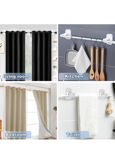 Ulzyvf Tutucuları,c Siyah Perde Perde Gerektirmeyen Delme Çubuğu Çubuğu Braketi Adet Qg Siyah