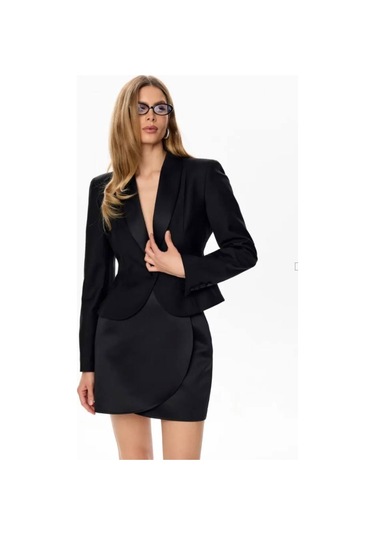 Modern Kesim Blazer Ceket Elbise Modern Kesim Blazer Ceket Elbise Siyah Siyah