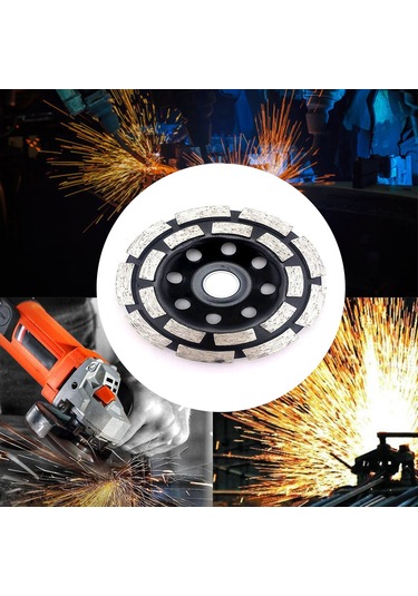 Singree Elmas Kaplı Çift Sıra Mermer Ve Beton Parlatma Tekerleği - Yüksek Dayanıklı