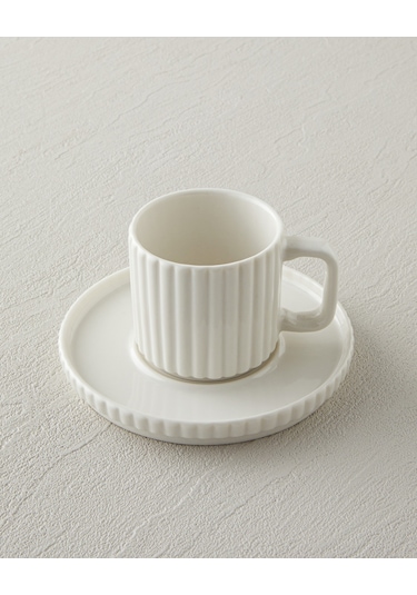 English Home Lunara Porselen 18 Parça 6 Kişilik Çay-kahve Takımı 170-90 Ml Beyaz Beyaz