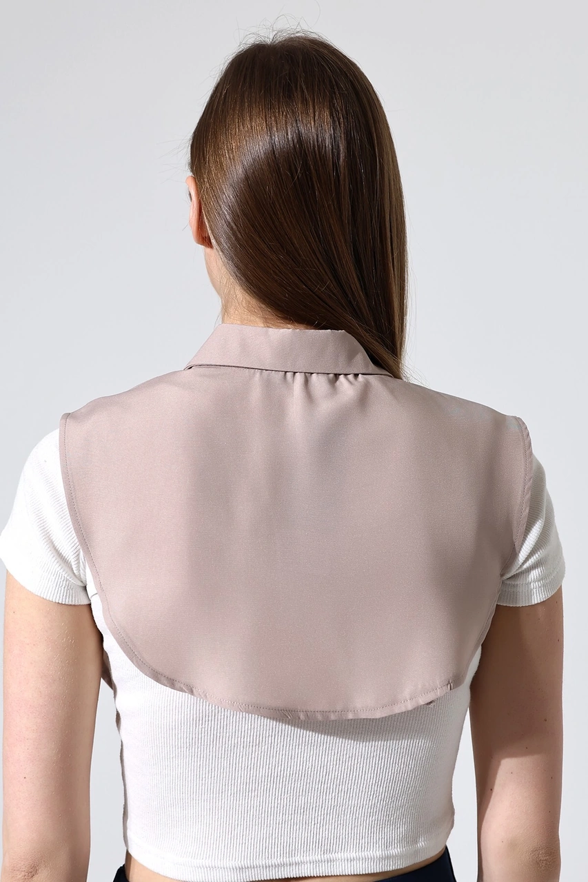 Schık Schık Pamuklu Yakalı Çıkarılabilir Yarım Gömlek Vizon Sckwm24gml01 Vizon