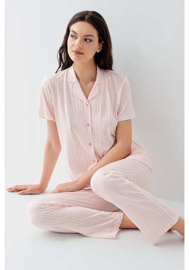 Arnetta Kadın Pembe Gömlek Pijama Takım Ar3594-s-v1 Pembe