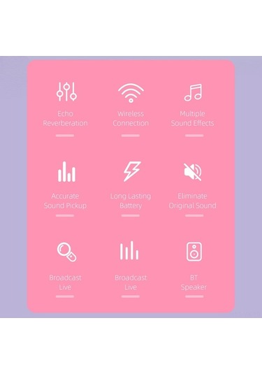 Flybuy Soaiy Mc8 Kablosuz Karaoke Mikrofonu, Bluetooth Hoparlör, 2'li Ktv Oynatıcı, Dahili Ses Kartı, Taşınabilir