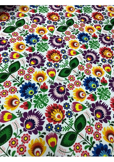 Botanik Çiçek Desenli Dijital Baskılı Kumaş