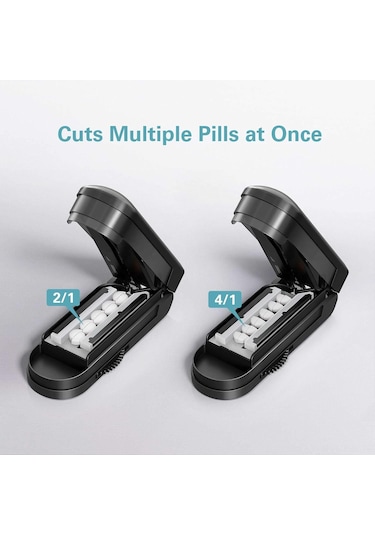 Gajeena Siyah Multi Tablet Bölücü - 2mm-15mm Boyutları, 1/2-1/8 Kesim, Saf Ve Net Kırık, Zaman Tasarrufu İlaç Dilimleyici Diğer