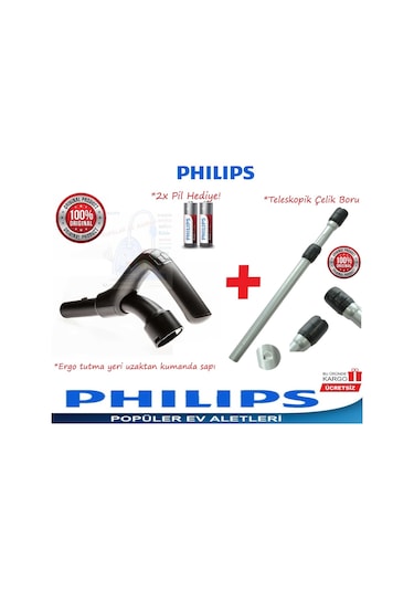 Philips Uyumlu Fc9919 Marathon Ultimate Kumanda Sapı+Çelik Boru Seti (410608423)