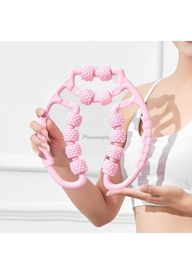 Mavi 12 Tekerlek Halka Kelepçe Bacak Çalıştırıcı Bacak Kas Spor Bel Güzellik Bacak Cihazı Yoga Masaj Silindiri Eğitmen Kas Gevşeme Rulo Mavi