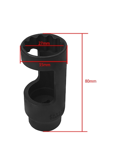 Tenfowee Zk-163 27mm Dizel Enjektör Soketi - Siyah Çelik Yapı, 8.8x3.3x5cm Boyut, 210g Ağırlık, 1 Adet