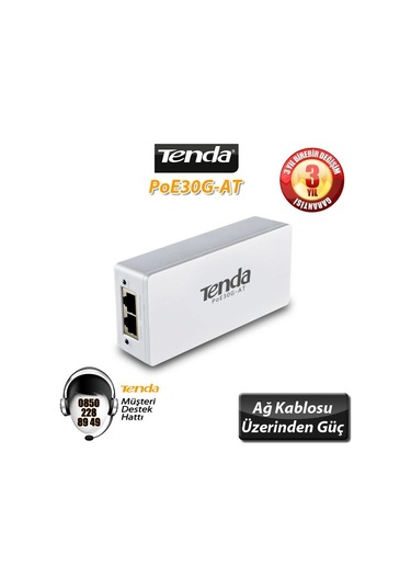 Tenda Poe30G-At Gigabit Poe Enjektörü 802.3Af/At Poe30G-At