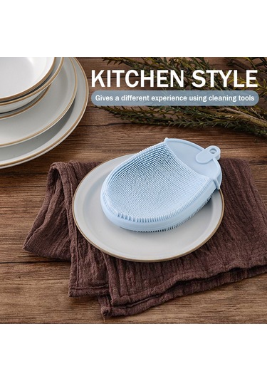 Monyee Tpe Eldiven Fırça: Mutfak Temizliği, Yemek Takımı, Meyve Sebze, Evcil Hayvan Bakımı - Turuncu