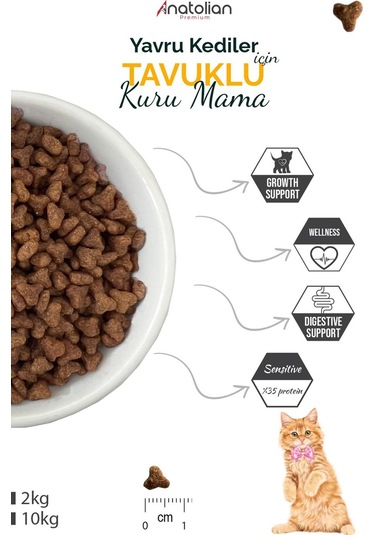 Anatolian Premium Kitten Tavuklu Yavru Kedi Maması 2 x 2 KG