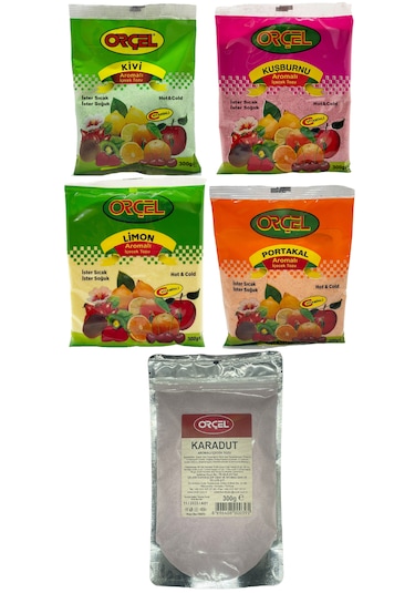 Orçel Toz İçecek Seti Oralet Çay Sıcak Soğuk Karışık 5 x 300 G