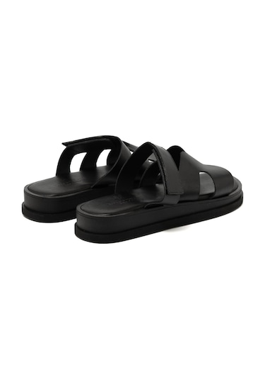 19 Black Terlik Kadın 26224 Myconian 2025 Greek Sandal Siyah