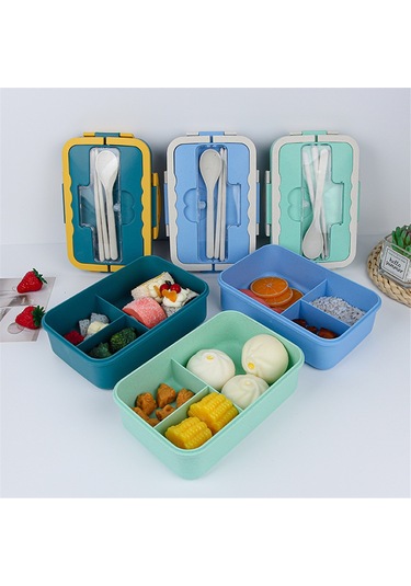 Xurunkeji Yetişkinler İçin Bento Kutusu - 3 Bölmeli Sızdırmaz Öğle Yemeği Kabı, Mikrodalga Ve Bulaşık Makinesinde Yıkanabilir, Yeniden Kullanılabilir Salata Ve Atıştırmalık Kutusu Yeşil