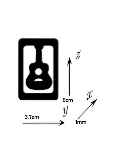Gitar Temalı Metal Kitap Ayracı