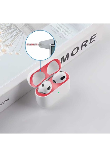 Ekılıf - Airpods 3. Nesil Uyumlu - Toz Kir Önleyici Sticker - Mor