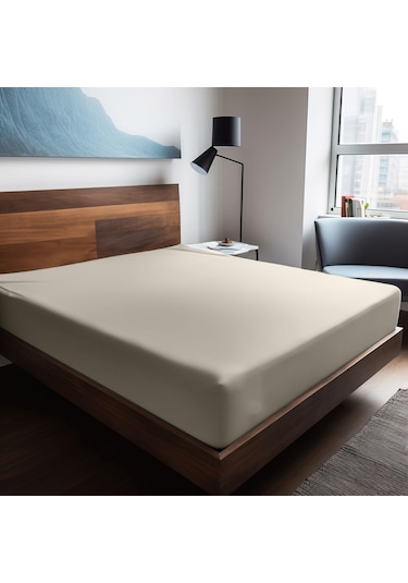 Soley Mix & Match Plain %100 Pamuklu Ranforce 100 X 200 Tek Kişilik Çarşaf Ekru