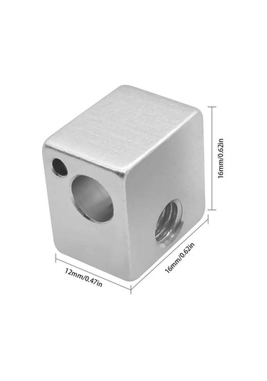 Koodmax 3d Yazıcı E3d V5 Isıtıcı Blok Baskı Kafası J Kafa Çift Taraflı 16x16x12mm Alüminyum Blok