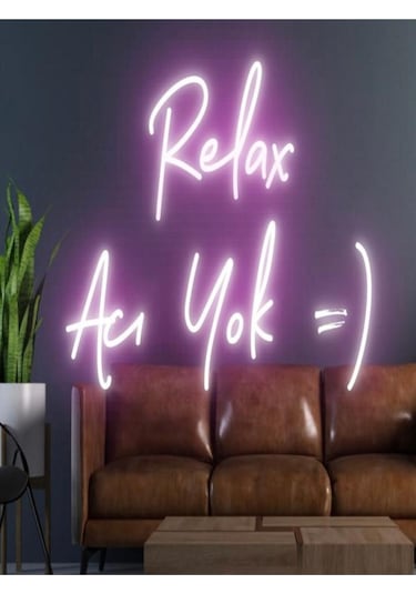 Twins Led Relax Acı Yok Yazılı Neon Tabela Pembe Model:model:18313366 Pembe