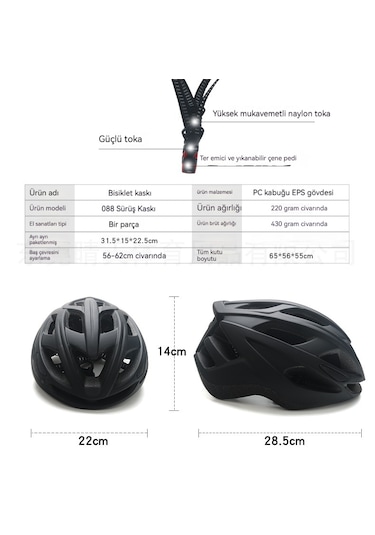 Bisiklet Emniyet Kaskı L-kırmızı Ve Siyah Kırmızı - Siyah