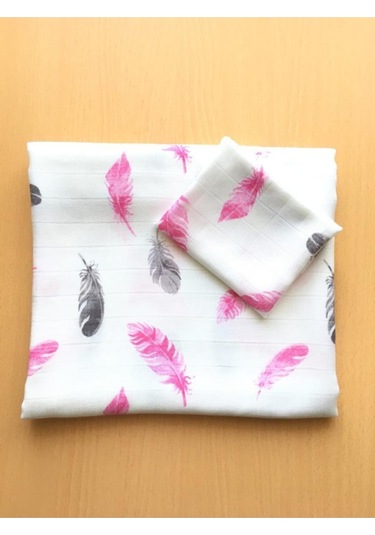 Müslin %100 Organik Pamuk Kumaş Örtü Battaniye 100x100cm+ Ağız Mendili Hediyeli Pembe 1 Pembe 1 Pembe